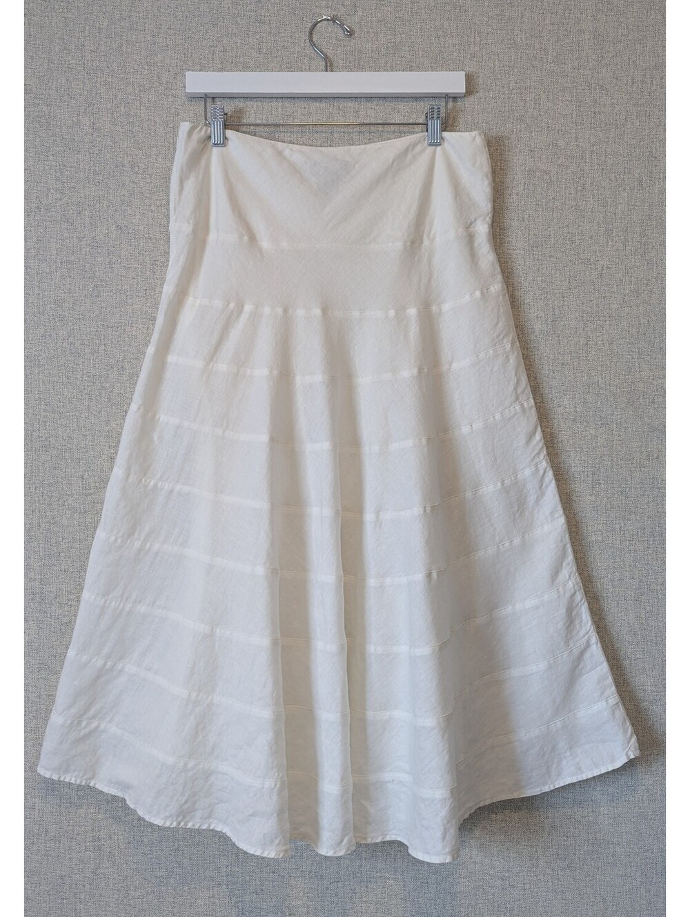 Vintage 00s Lauren Ralph Lauren 100% linen tiered midi skirt